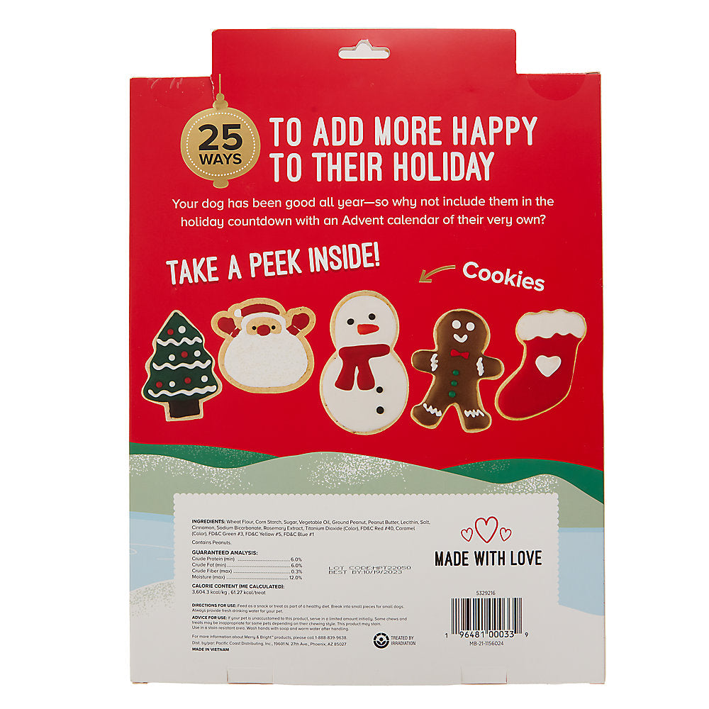 Merry & Bright Deck the Howls with Biscuits Frosted Dog Treat Advent Calendar - 25 Count