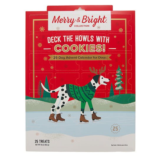 Merry & Bright Deck the Howls with Biscuits Frosted Dog Treat Advent Calendar - 25 Count